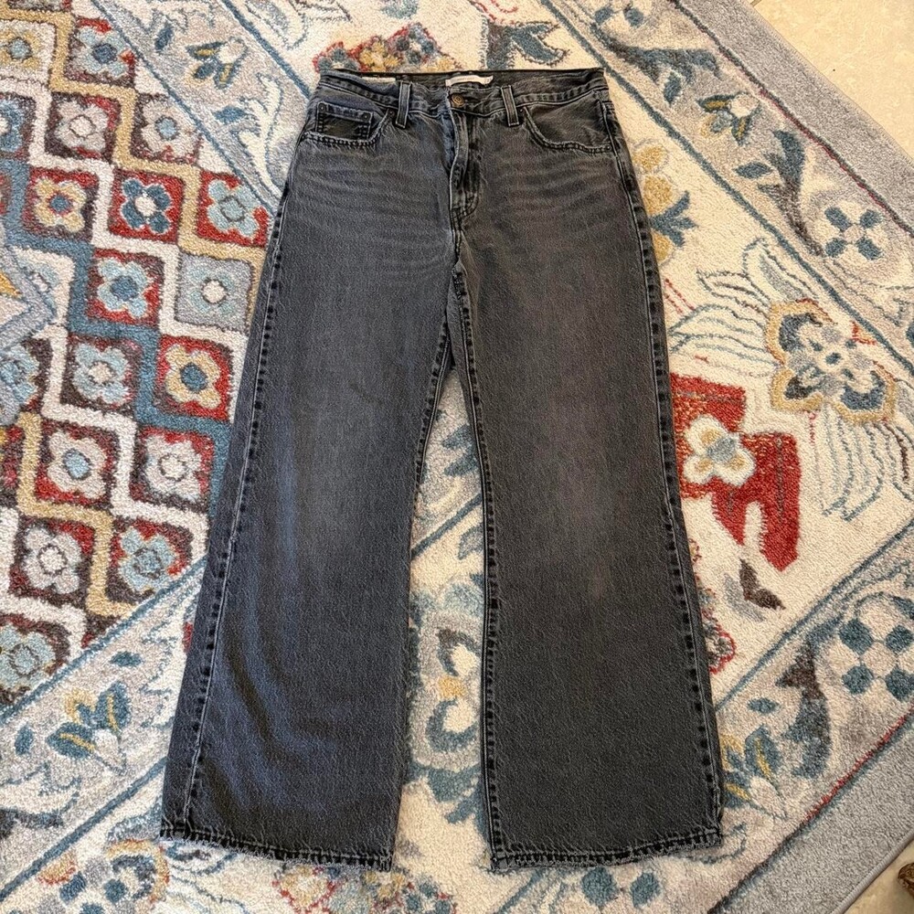 LEVI’S 501 Baggy Boot Black Gray Jeans Size 27
